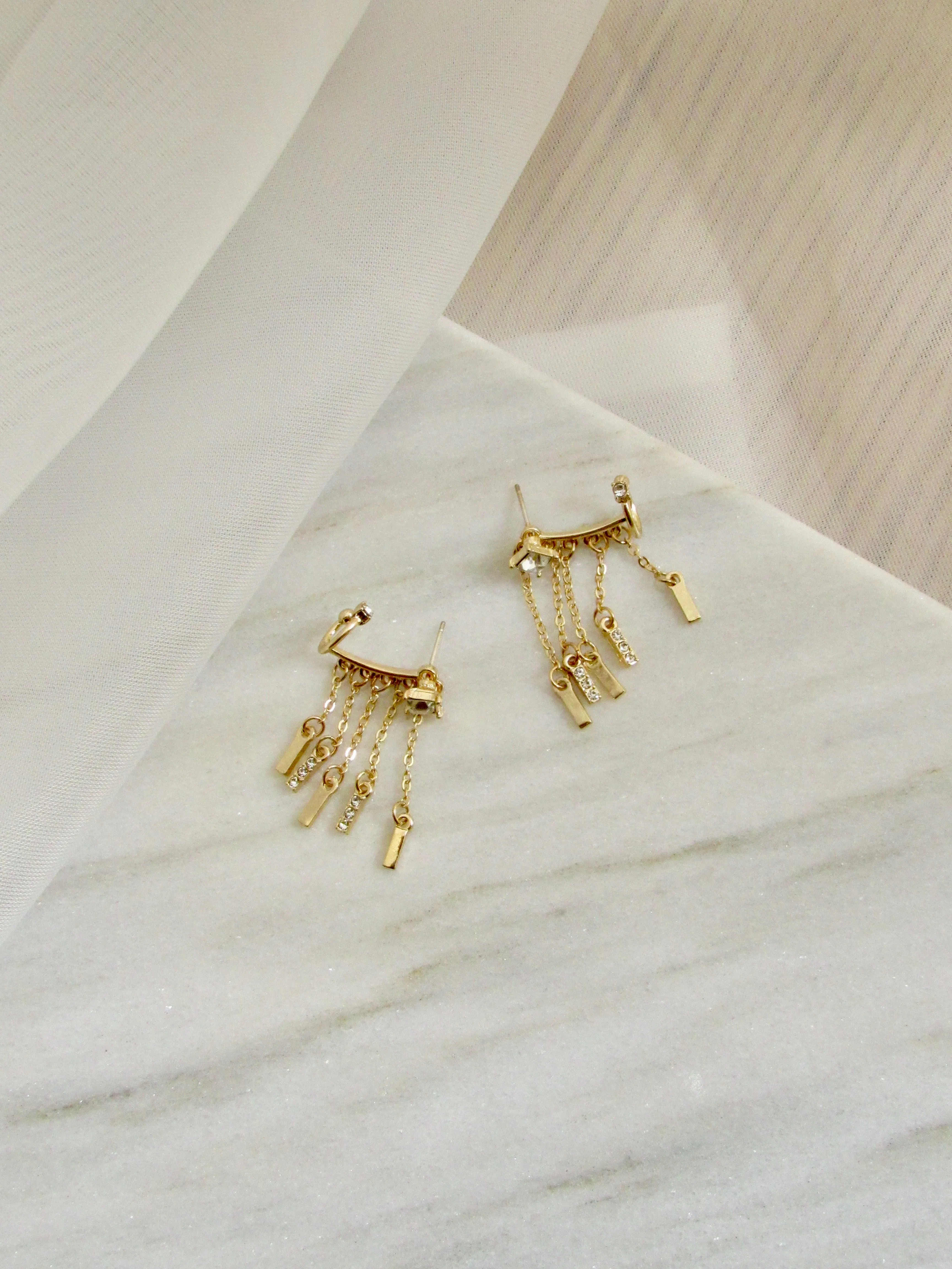 Ear Cuff with Tassel Chain Earrings