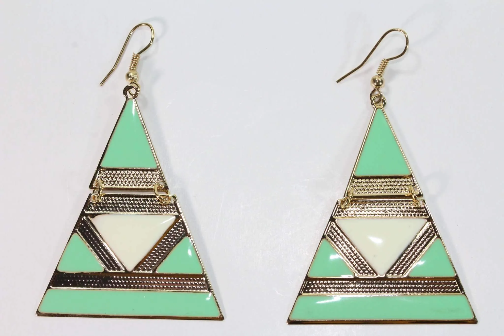 Egyptian Style Enamel Earrings