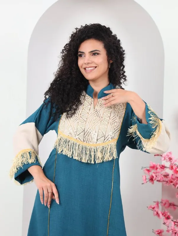 Embroidered summer abaya for women