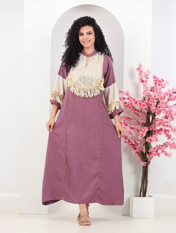 Embroidered summer abaya for women