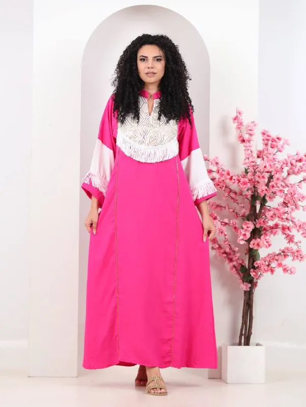 Embroidered summer abaya for women