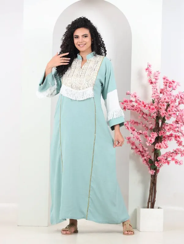 Embroidered summer abaya for women