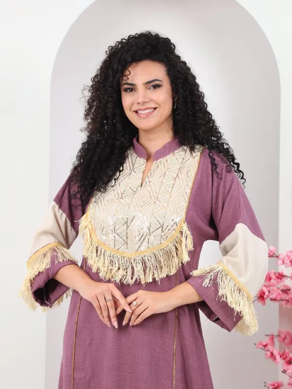 Embroidered summer abaya for women