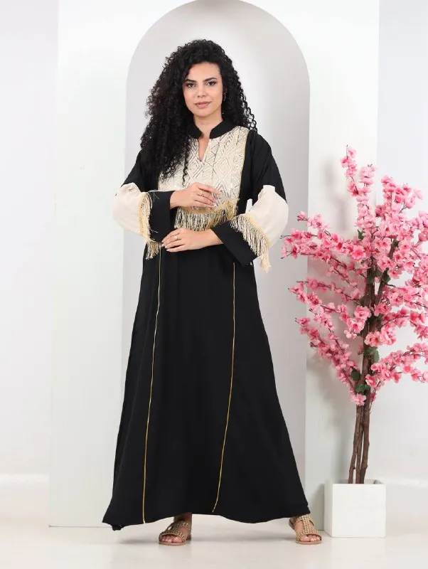 Embroidered summer abaya for women