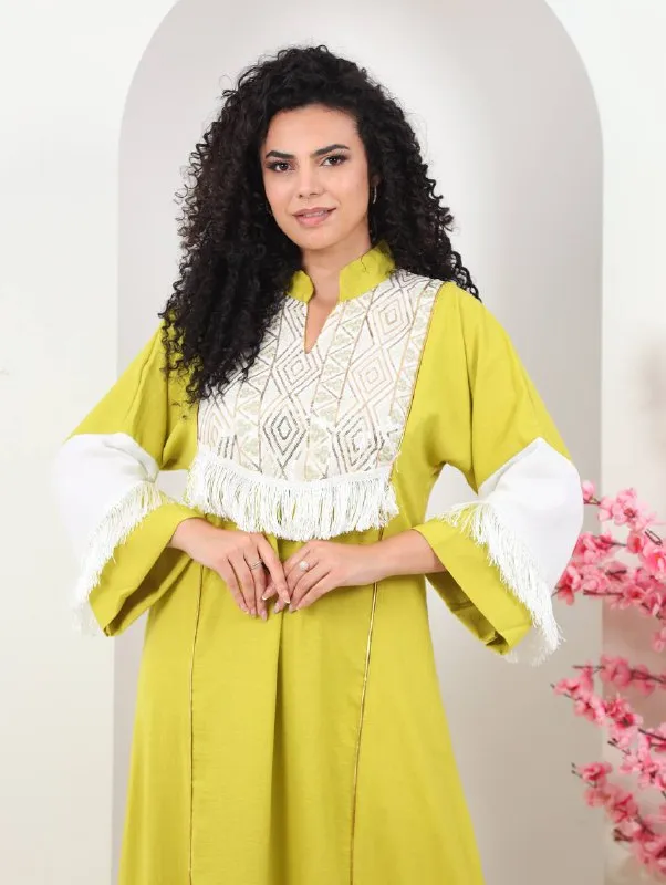 Embroidered summer abaya for women