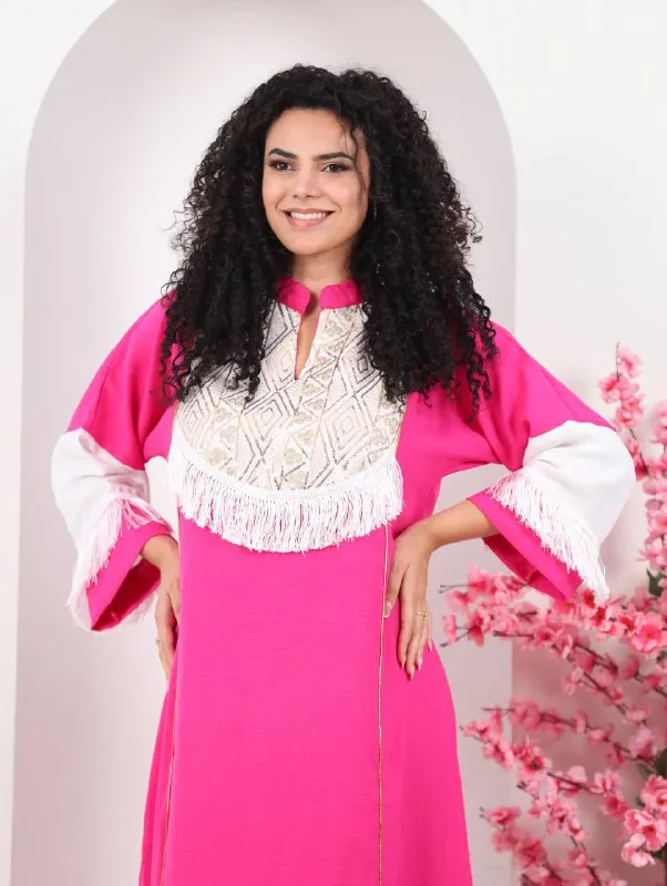 Embroidered summer abaya for women
