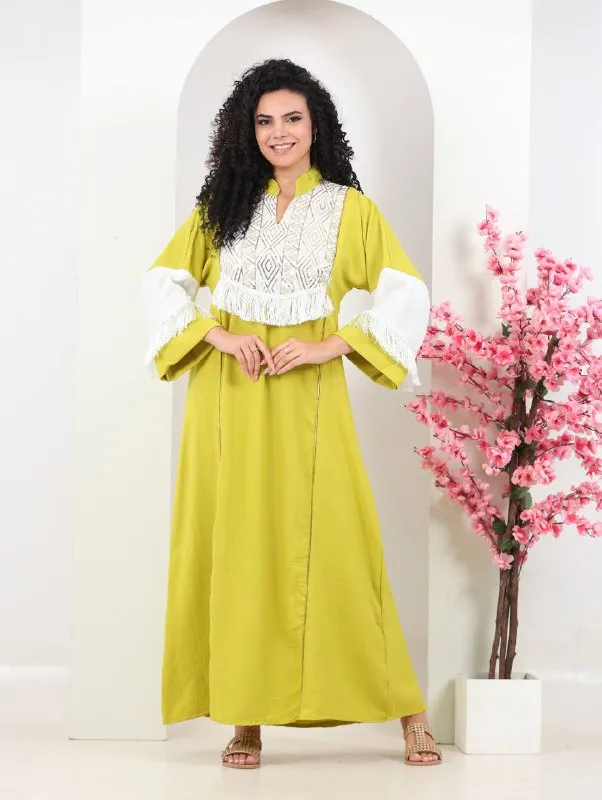 Embroidered summer abaya for women
