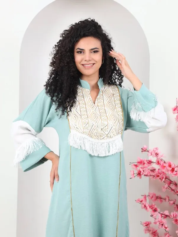 Embroidered summer abaya for women