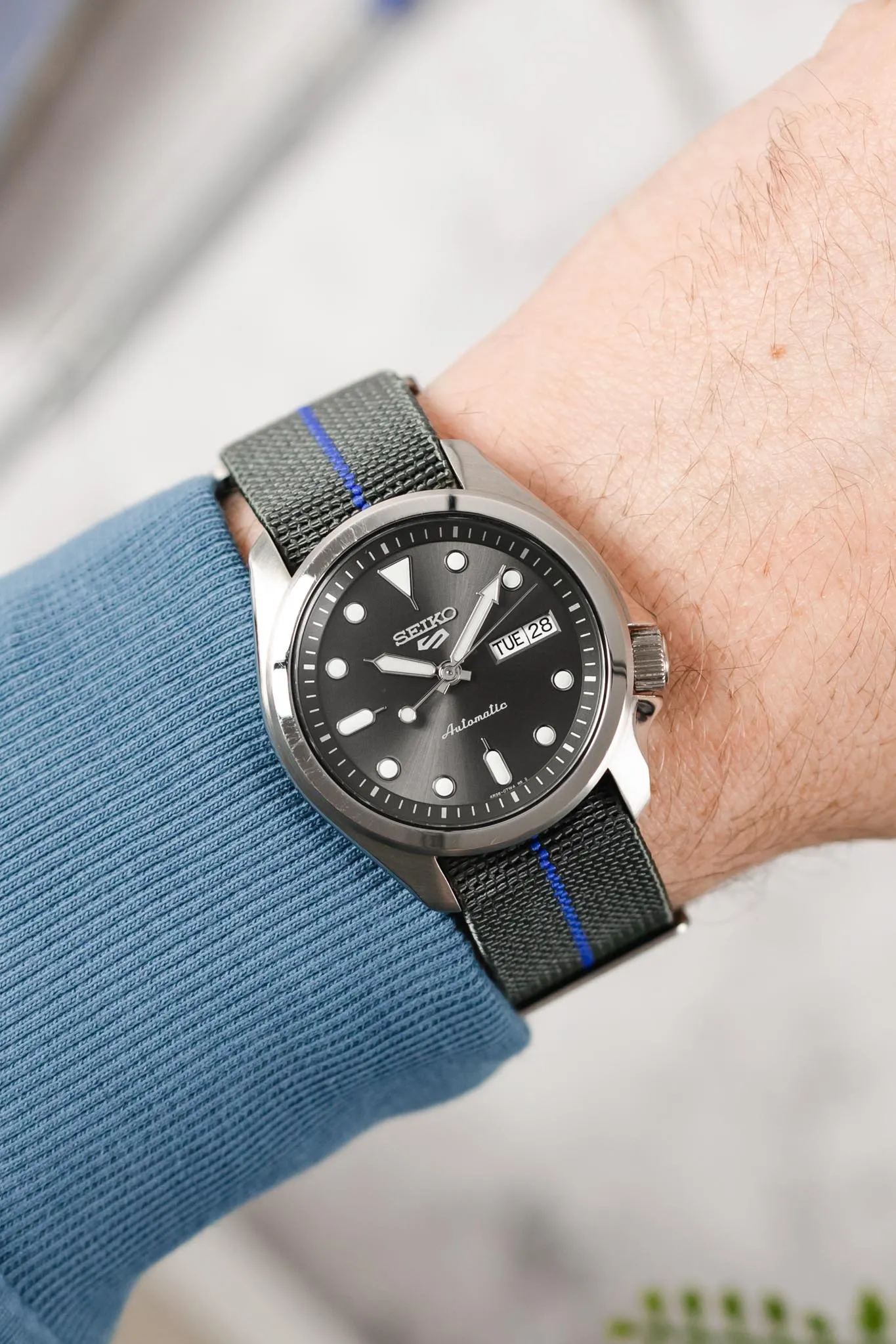Erika's Originals MIRAGE MN™ Strap with ROYAL BLUE Centerline - BRUSHED Hardware