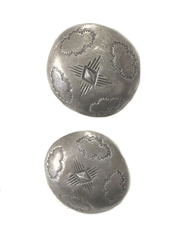Estate Vintage Deeply Inscribed Concho Earrings