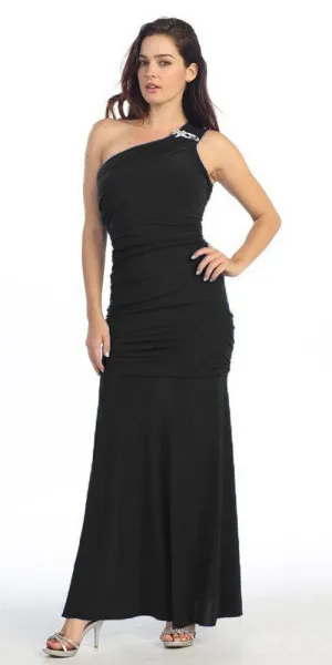 Eureka 2001-1 Long One Shoulder Strap Gown Semi-Formal