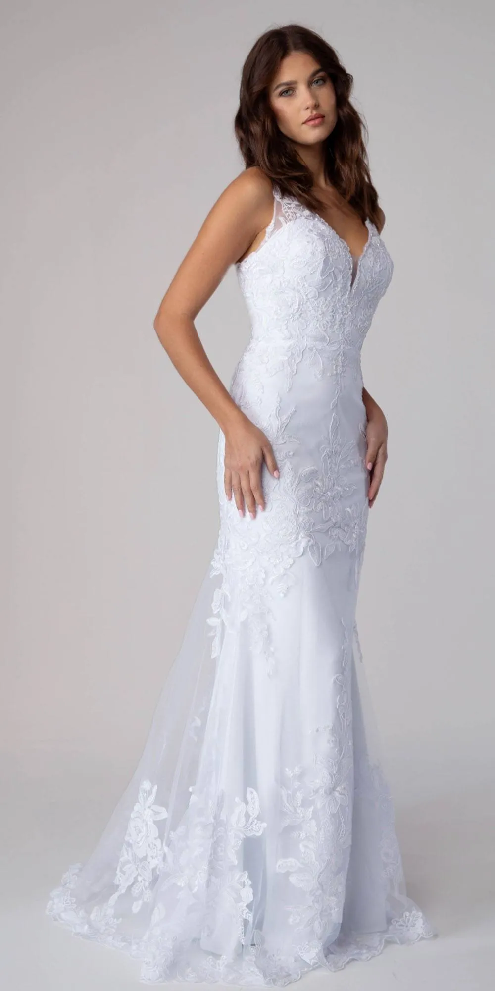 Eureka 9130 Mermaid Long Wedding Dress  Appliques