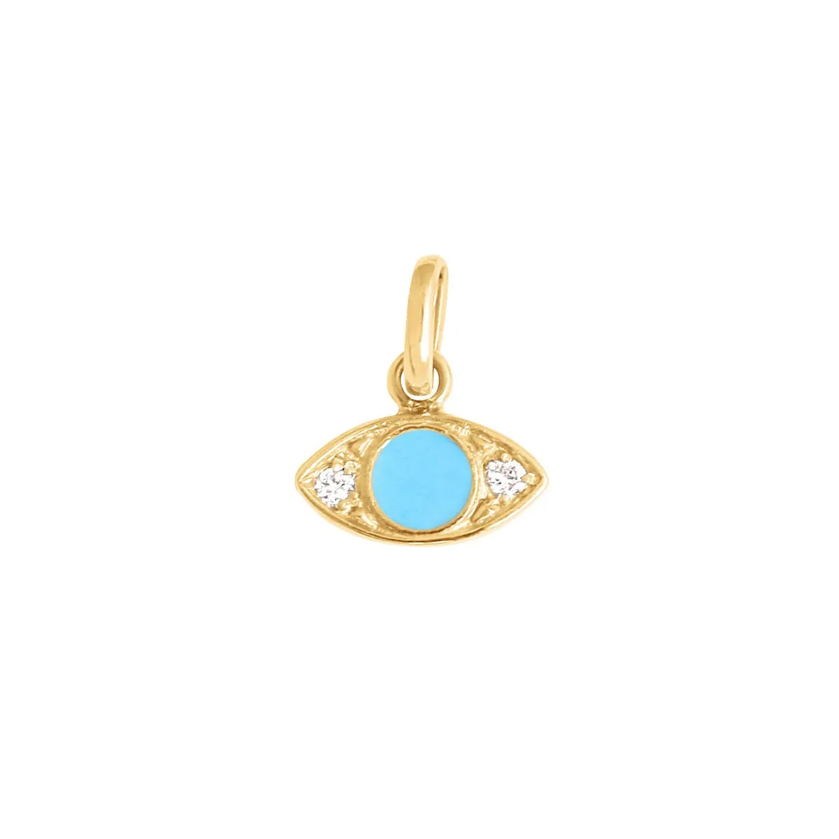 Eye Turquoise Resin Diamond Pendant