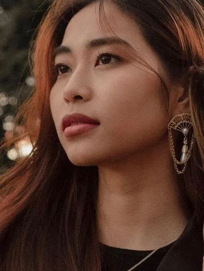 Fan Chain Pearl Gold Drop Earrings