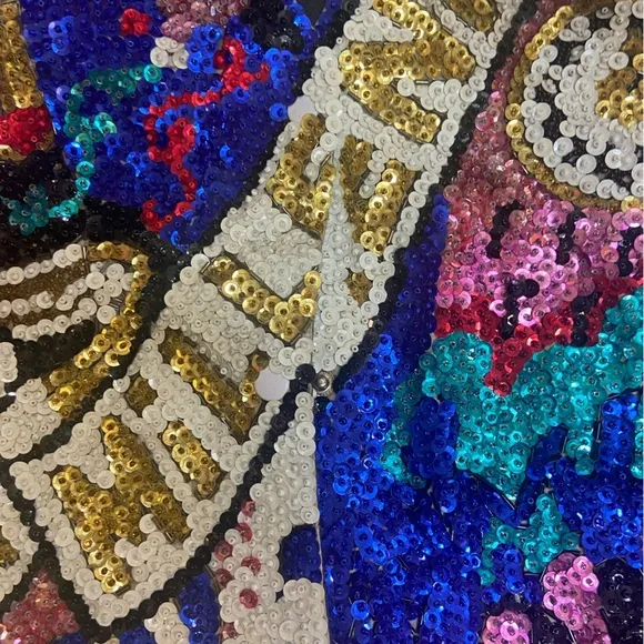 Fashion Fantasy Vintage Y2K 2000 Millennium Happy New Year Heavy Sequined Vest