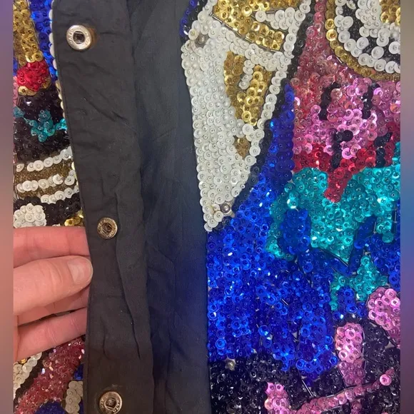 Fashion Fantasy Vintage Y2K 2000 Millennium Happy New Year Heavy Sequined Vest
