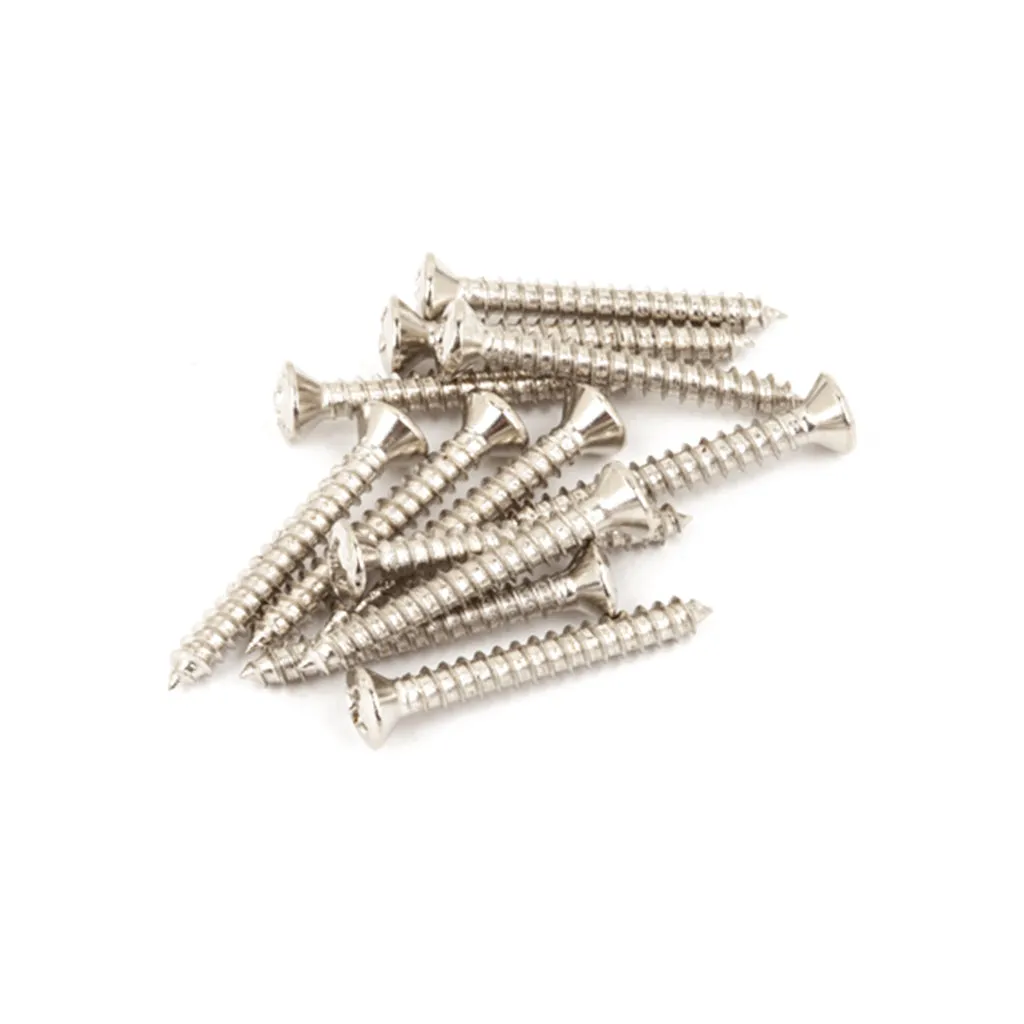 Fender 12 Vintage Style Bass Telecaster Bridge Strap Button Mounting Screws Phillips Head in Nickel