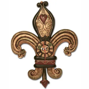 Fleur Di Lis Vintage Clock Art by Allen Designs