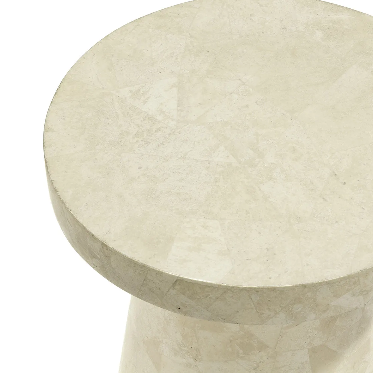 Foley Stone Outdoor Side Table Short White