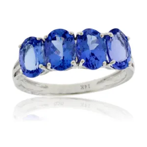 Four Oval Cut Tanzanite Ring