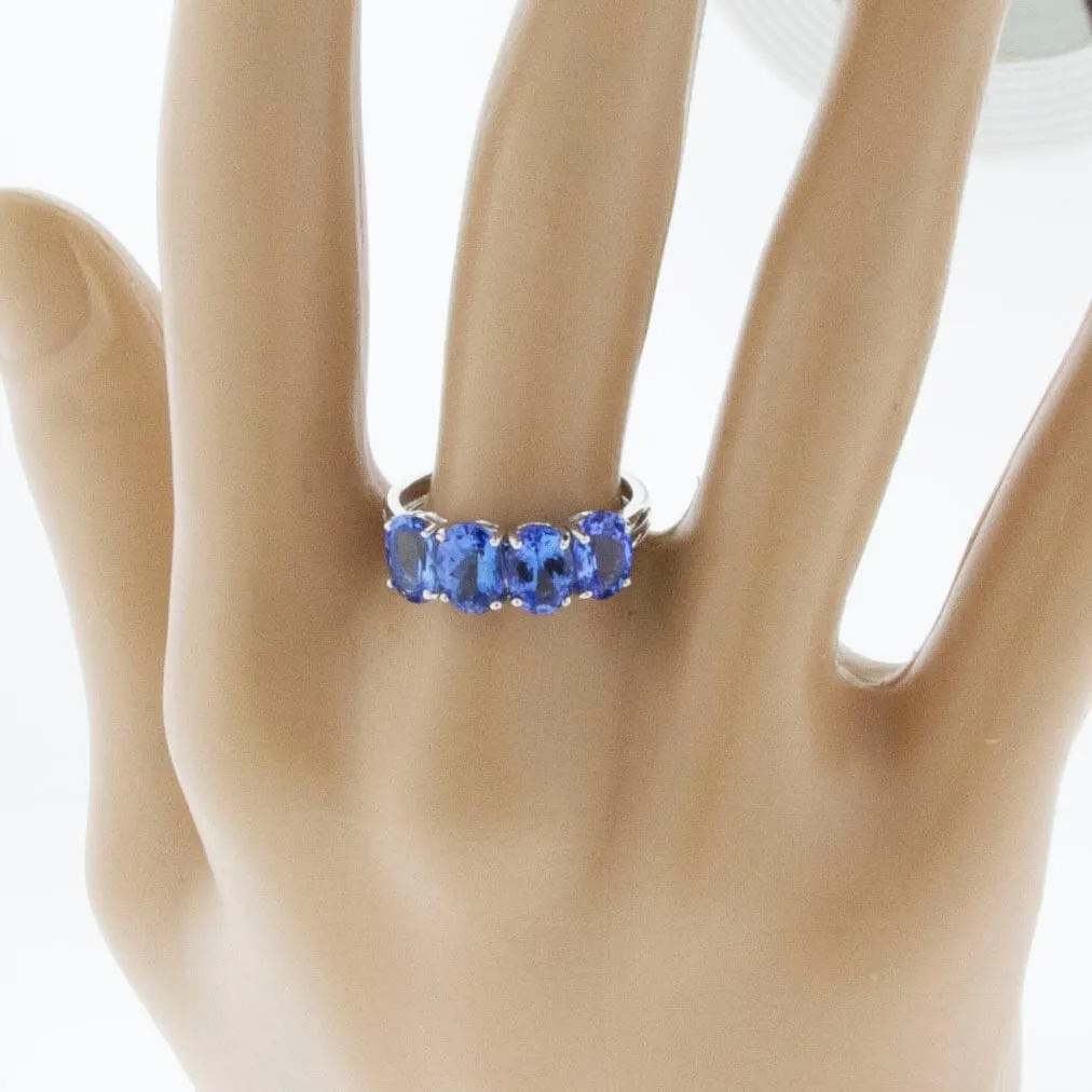 Four Oval Cut Tanzanite Ring