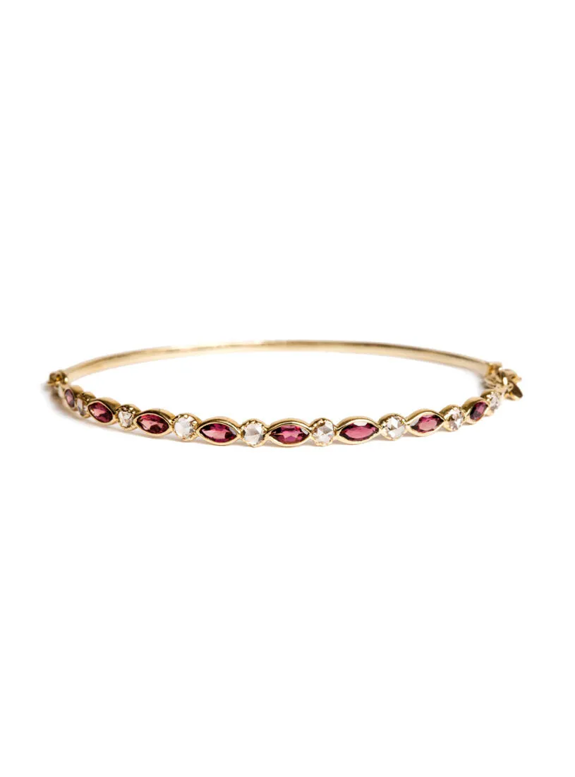 Freestyle Bracelet with Pink Marquise-cut Tourmalines and Diamonds