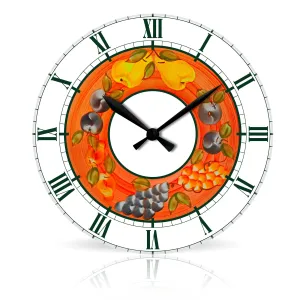 Fruit Illustration <br>Round Acrylic Wall Clock 10.75"