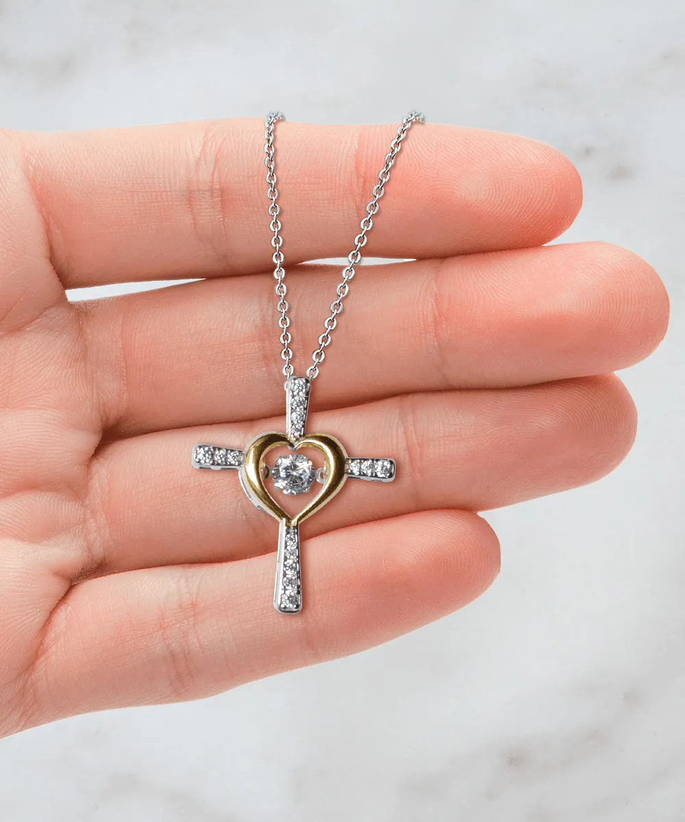 Gift For Daughter - When Life Tries - Cross Dancing Necklace With Message Card - Gift For Birthday, Anniversary, Christmas From Dad, Father