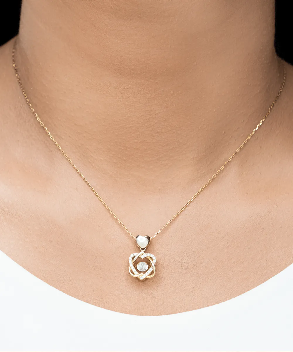 Gift For My Baby Girl Daughter - You Are My Heart - Heart Knot Silver Necklace With Message Card Gift For Birthday, Christmas, Special Occasion From Mom