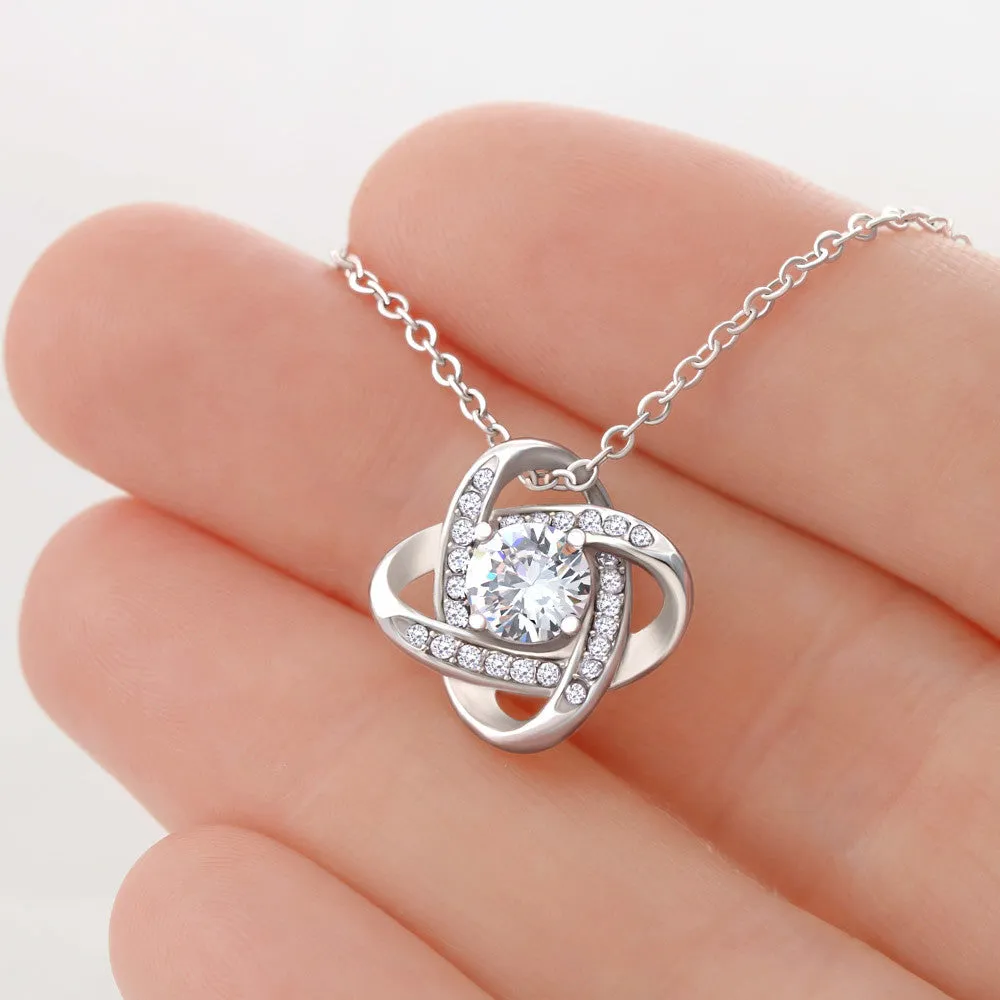 Gift For Wife "I Love You Unconditionally" Gold Knot Necklace