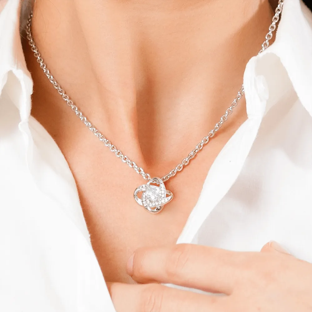 Gift For Wife "I Love You Unconditionally" Gold Knot Necklace