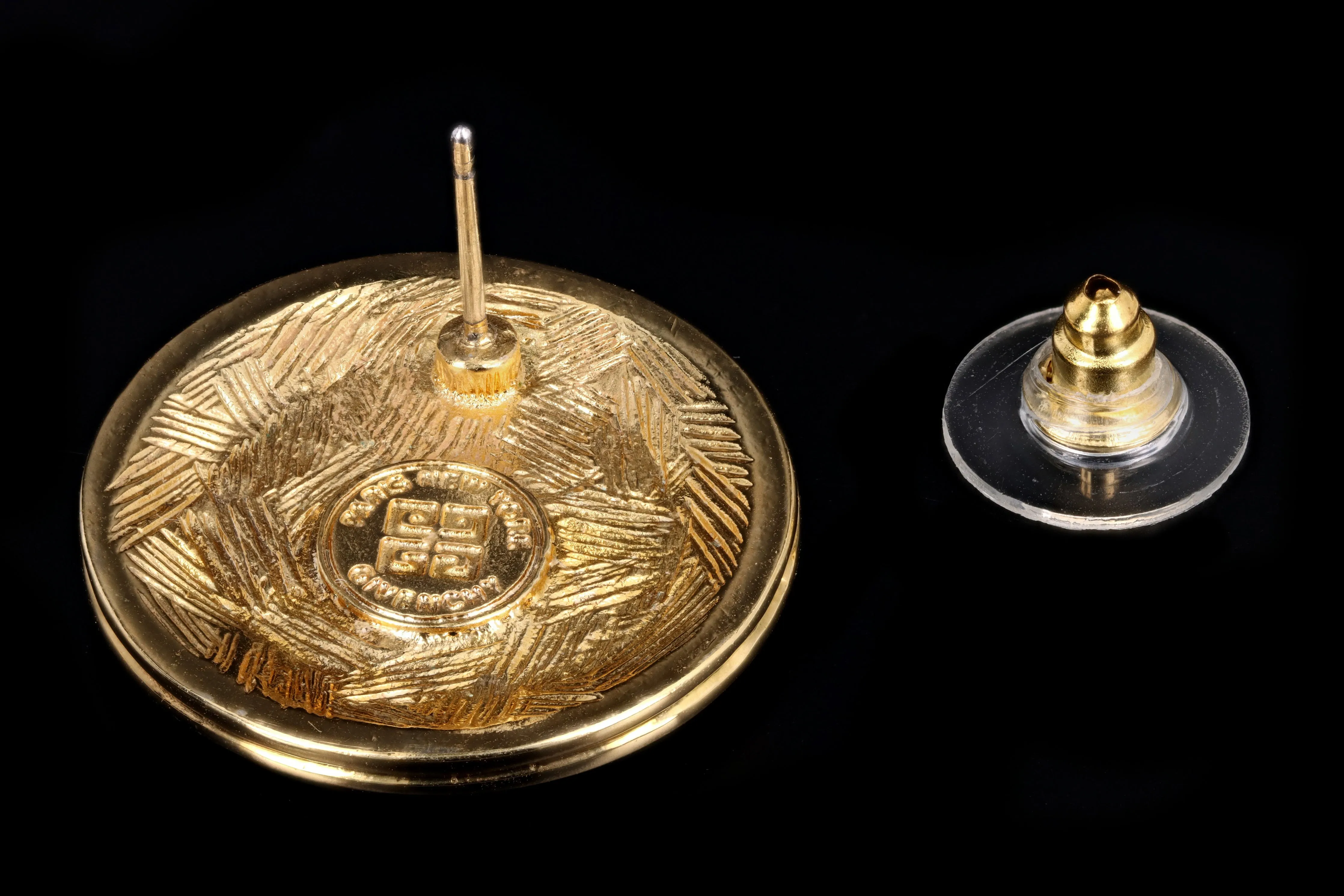 Givenchy Gold Plated Button Earrings