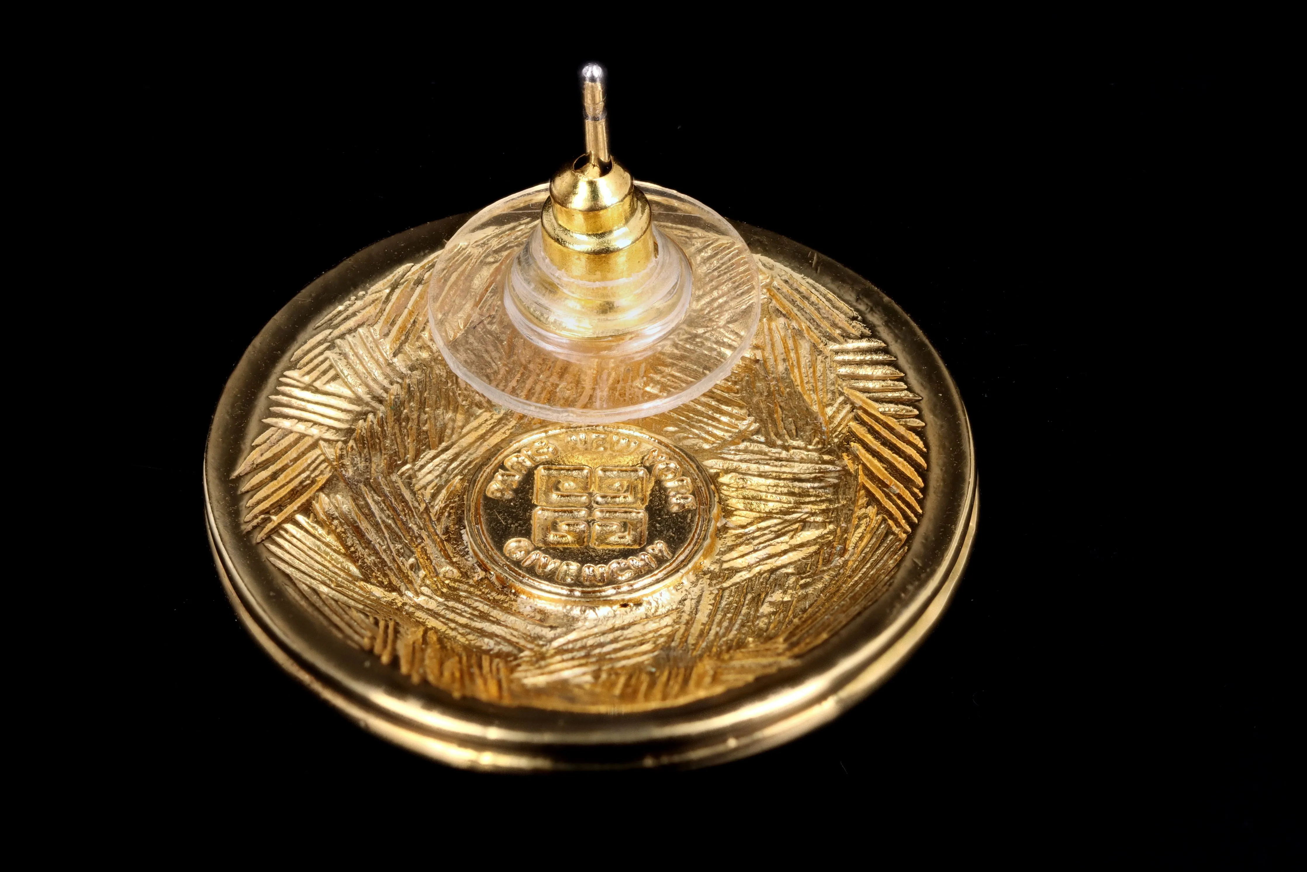 Givenchy Gold Plated Button Earrings