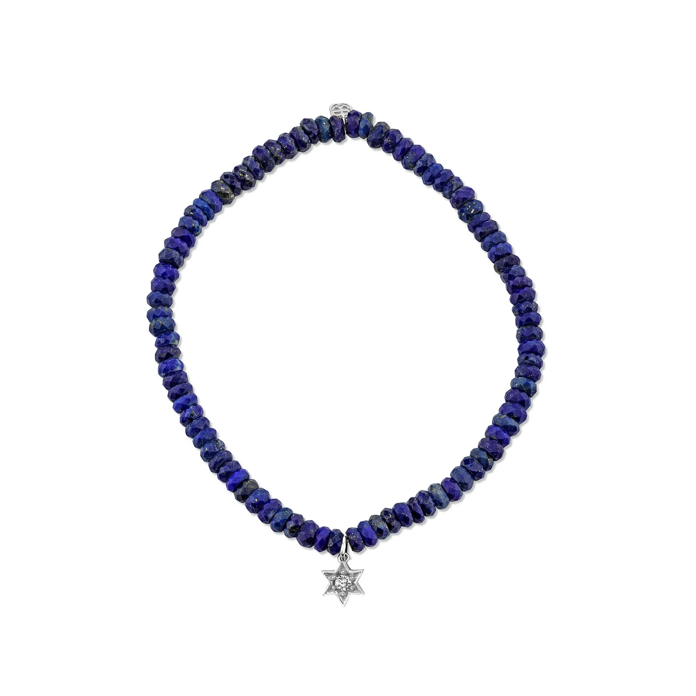 Gold & Diamond Mini Star Of David on Lapis