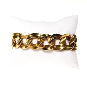 Gold Double Link Chain Bracelet by Monet