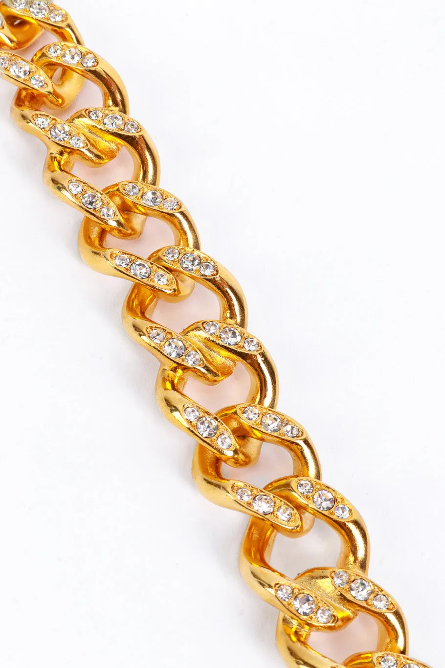Gold Rhinestone Curb Chain Bracelet