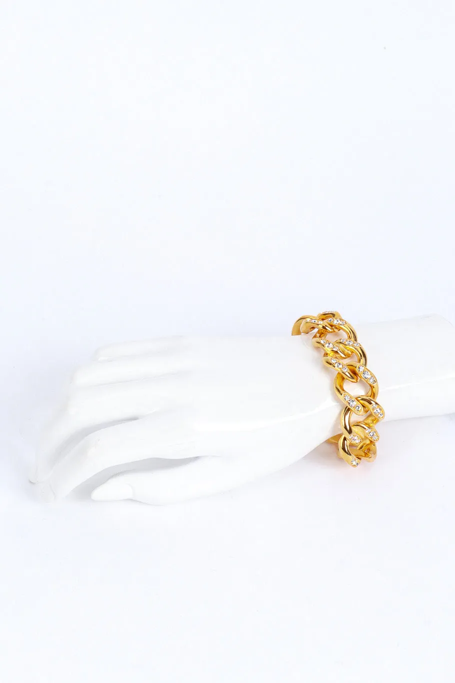 Gold Rhinestone Curb Chain Bracelet