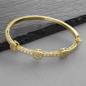 Gold Vintage Cubic Zirconia Bangle