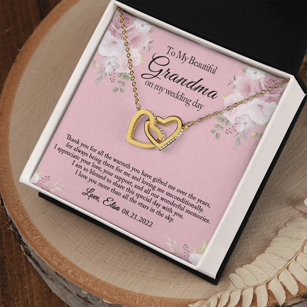 Grandmother of the Bride Gift from the Bride, Grandma of the Bride Gift, Wedding Gift for Grandma, Rehearsal Dinner, Joint Hearts Necklace