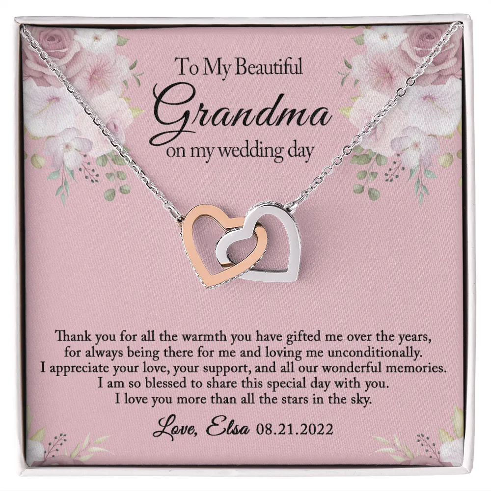 Grandmother of the Bride Gift from the Bride, Grandma of the Bride Gift, Wedding Gift for Grandma, Rehearsal Dinner, Joint Hearts Necklace