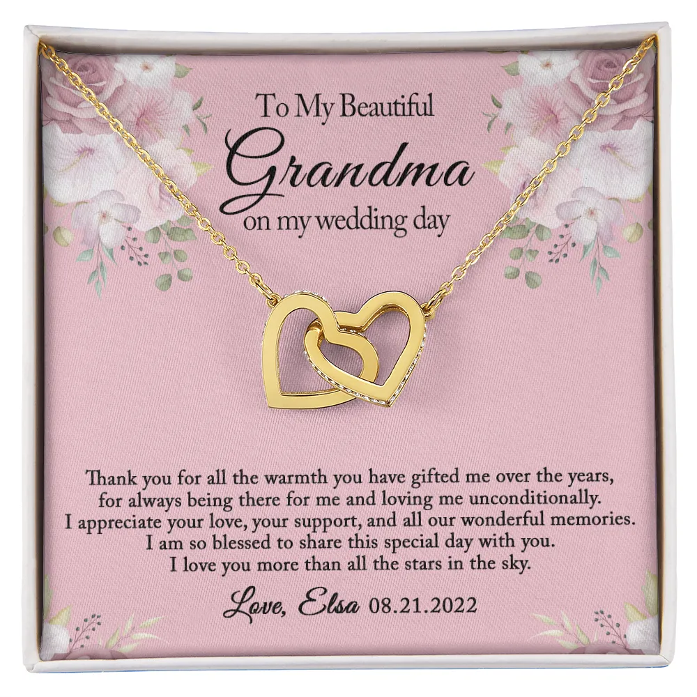 Grandmother of the Bride Gift from the Bride, Grandma of the Bride Gift, Wedding Gift for Grandma, Rehearsal Dinner, Joint Hearts Necklace