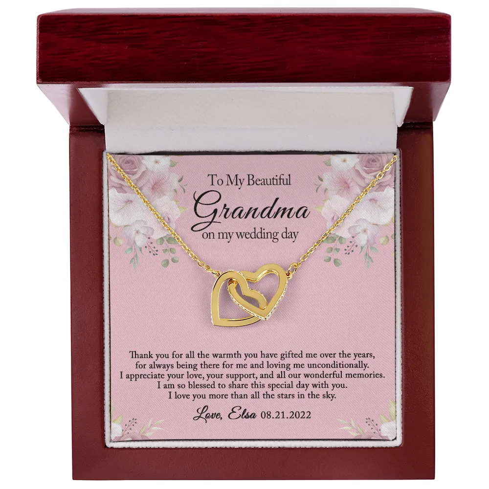 Grandmother of the Bride Gift from the Bride, Grandma of the Bride Gift, Wedding Gift for Grandma, Rehearsal Dinner, Joint Hearts Necklace