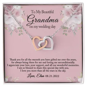 Grandmother of the Bride Gift from the Bride, Grandma of the Bride Gift, Wedding Gift for Grandma, Rehearsal Dinner, Joint Hearts Necklace