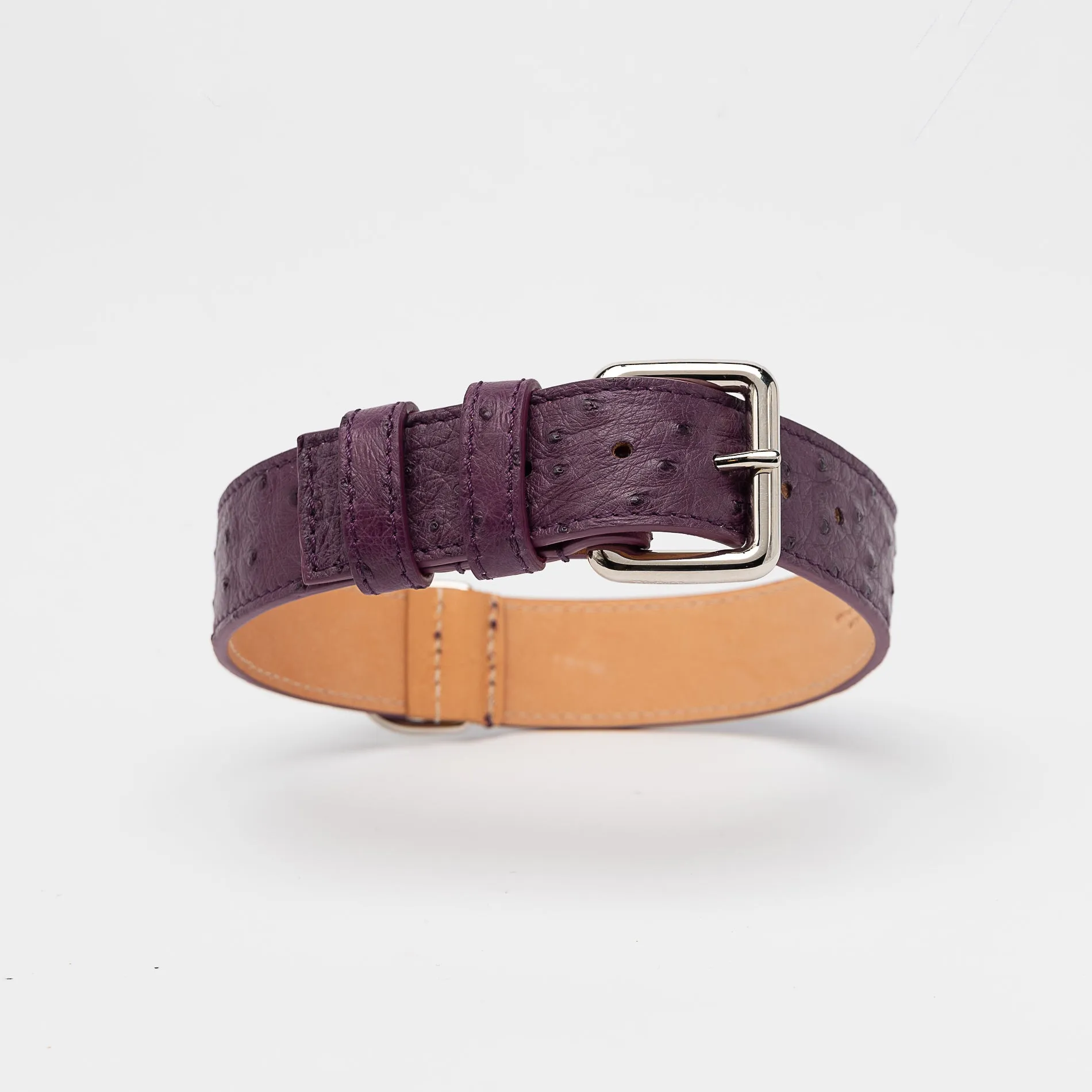 Grape Ostrich Leather Collar
