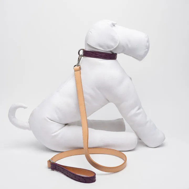 Grape Ostrich Leather Leash
