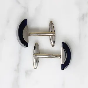 Graphic Silver-Tone & Lucite Cufflinks