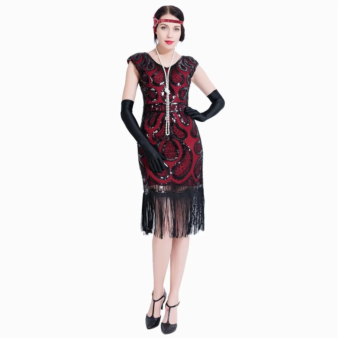Great Gatsby Dresses 1920s Fashion Sequined Art Deco 1920's Themed Dance|JaosWish