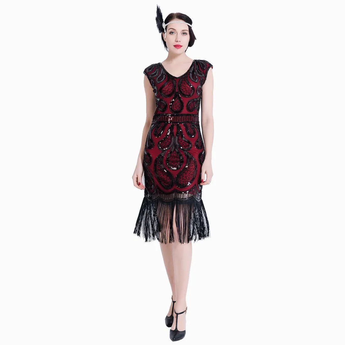 Great Gatsby Dresses 1920s Fashion Sequined Art Deco 1920's Themed Dance|JaosWish