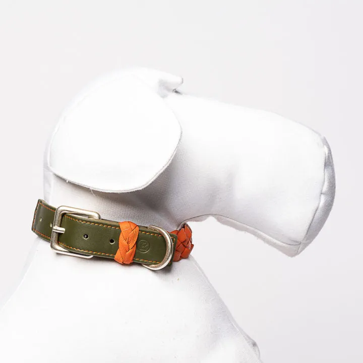Green & Orange Braid Collar