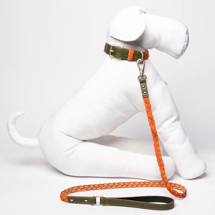 Green & Orange Braid Collar